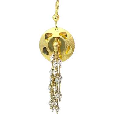 Designer Heart Chandelier 18k Gold Fancy Drop Pen… - image 1