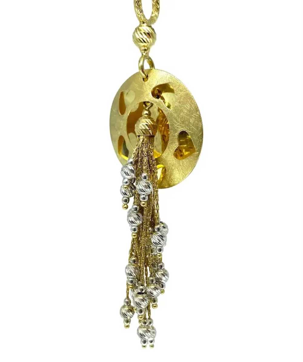 Designer Heart Chandelier 18k Gold Fancy Drop Pen… - image 2