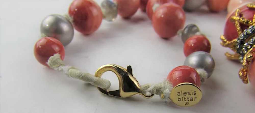 Vintage Alexis Bittar Beaded Coral Theme Necklace - image 9