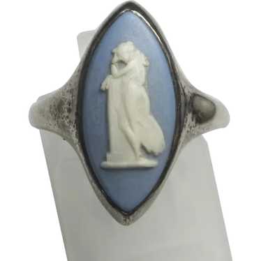 Vintage Wedgwood Sterling Silver Jasperware Ring … - image 1