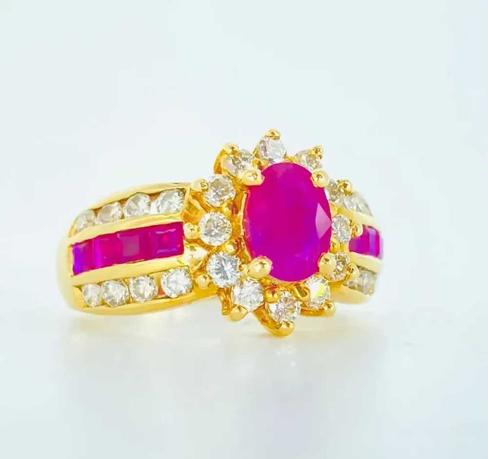 Vintage 2.70 Carat Ruby and Diamonds Engagement R… - image 2