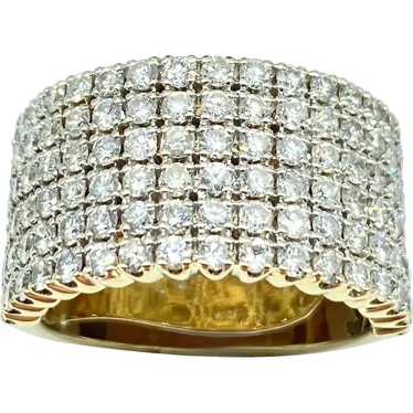 Men’s 4.50 Total Carat Diamonds Six Row Ring