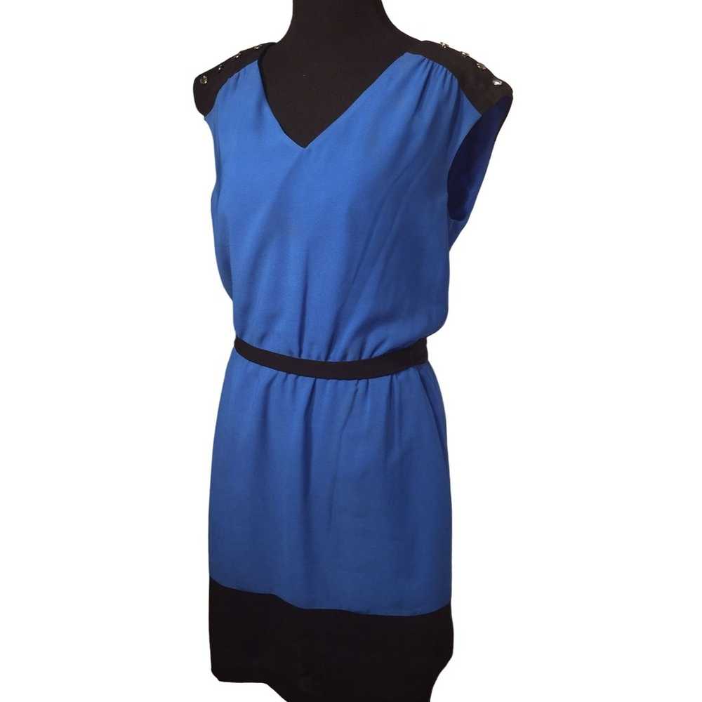 Guess Vintage GUESS Dress - Blue with Black Shoul… - image 1