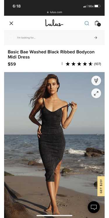 Other Lulu’s Basic Bae Washed Black Ribbed Bodycon