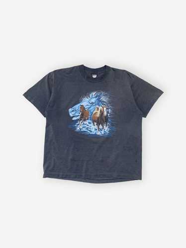 Screen Stars × Vintage Vintage 90s Animal Tee Hor… - image 1