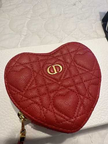 Dior DiorAmour Caro Heart Pouch with Chain in Red 