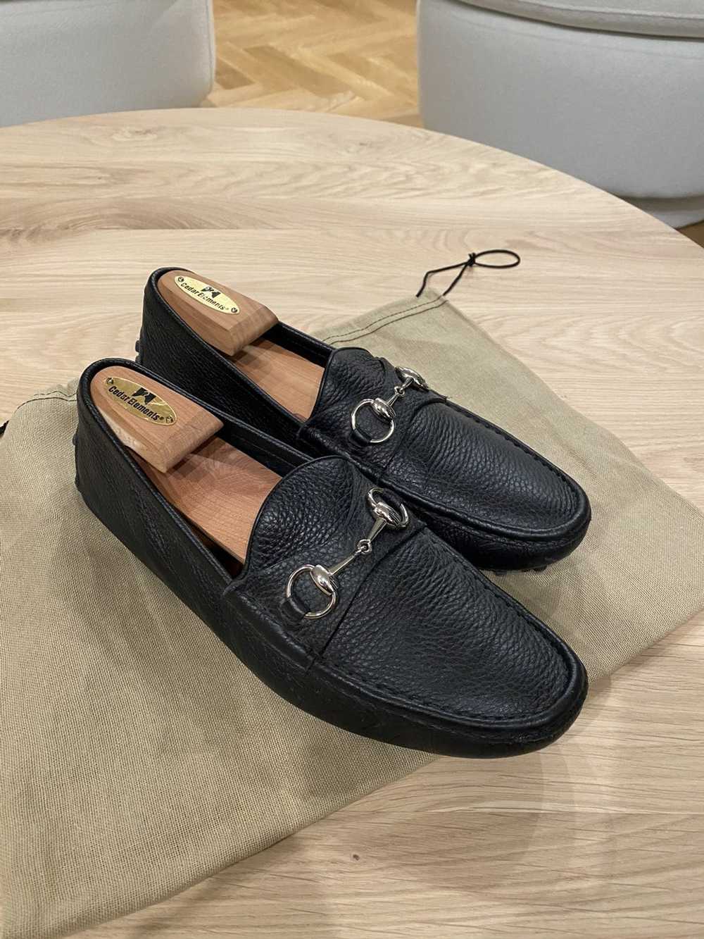 Gucci Gucci Black Leather Driver Loafers - image 3