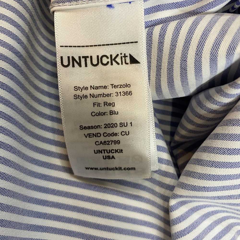 UNTUCKit Untuckit Mens Shirt L White Blue Stripe … - image 10
