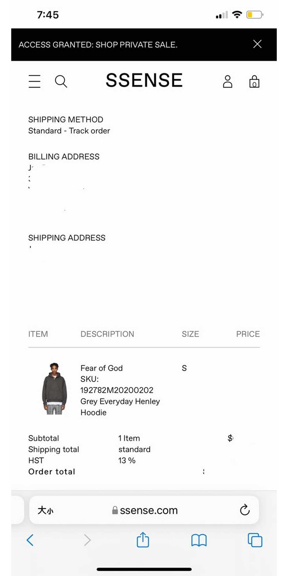 Fear of God Fear of God Everyday Henley Hoodie - Gem