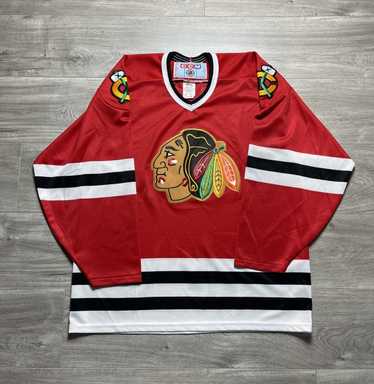 Vintage Chicago Blackhawks CCM Maska Hockey Jersey Size Small Red NHL 90s