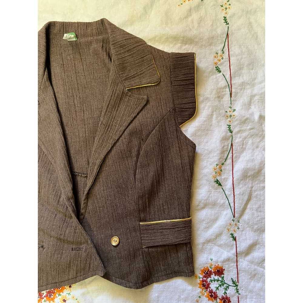 Vintage 1960s Brown Two Piece Suit - Vest and Ski… - image 5