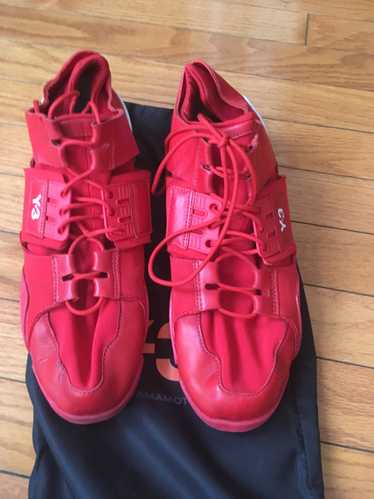Y-3 Y-3 Red Leather/Lyrca Sneakers
