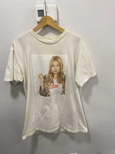 Kate Moss In Supreme x Louis Vuitton Box Logo T-Shirt