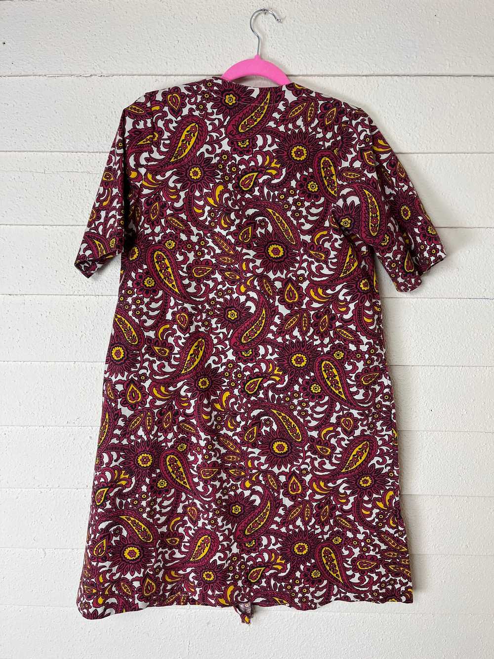 1960s PSYCHEDELIC PRINT SHORT SLEEVE A LINE SHIFT… - image 10