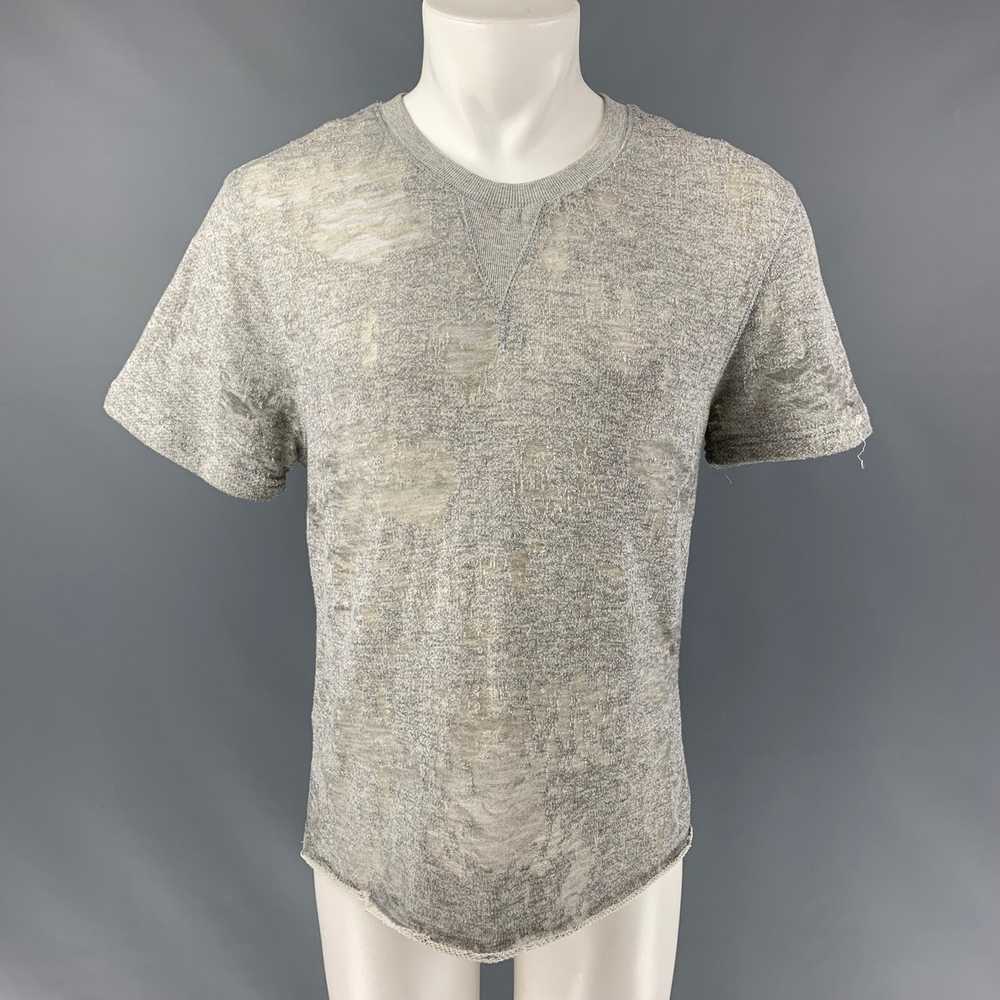 Iro Gaetane Heather Grey Distressed Cotton Blend … - image 1