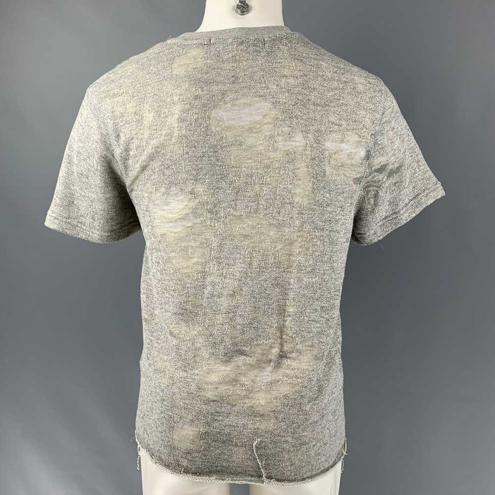 Iro Gaetane Heather Grey Distressed Cotton Blend … - image 3