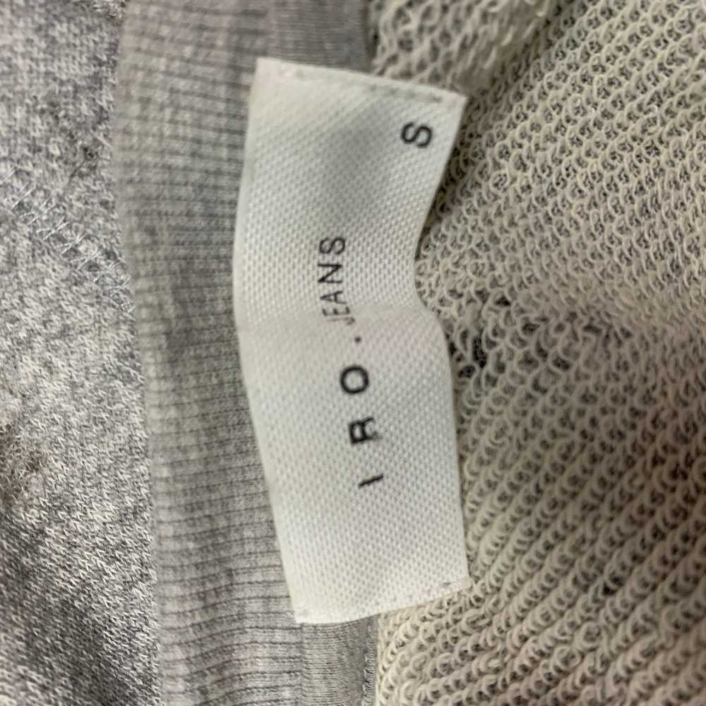 Iro Gaetane Heather Grey Distressed Cotton Blend … - image 4