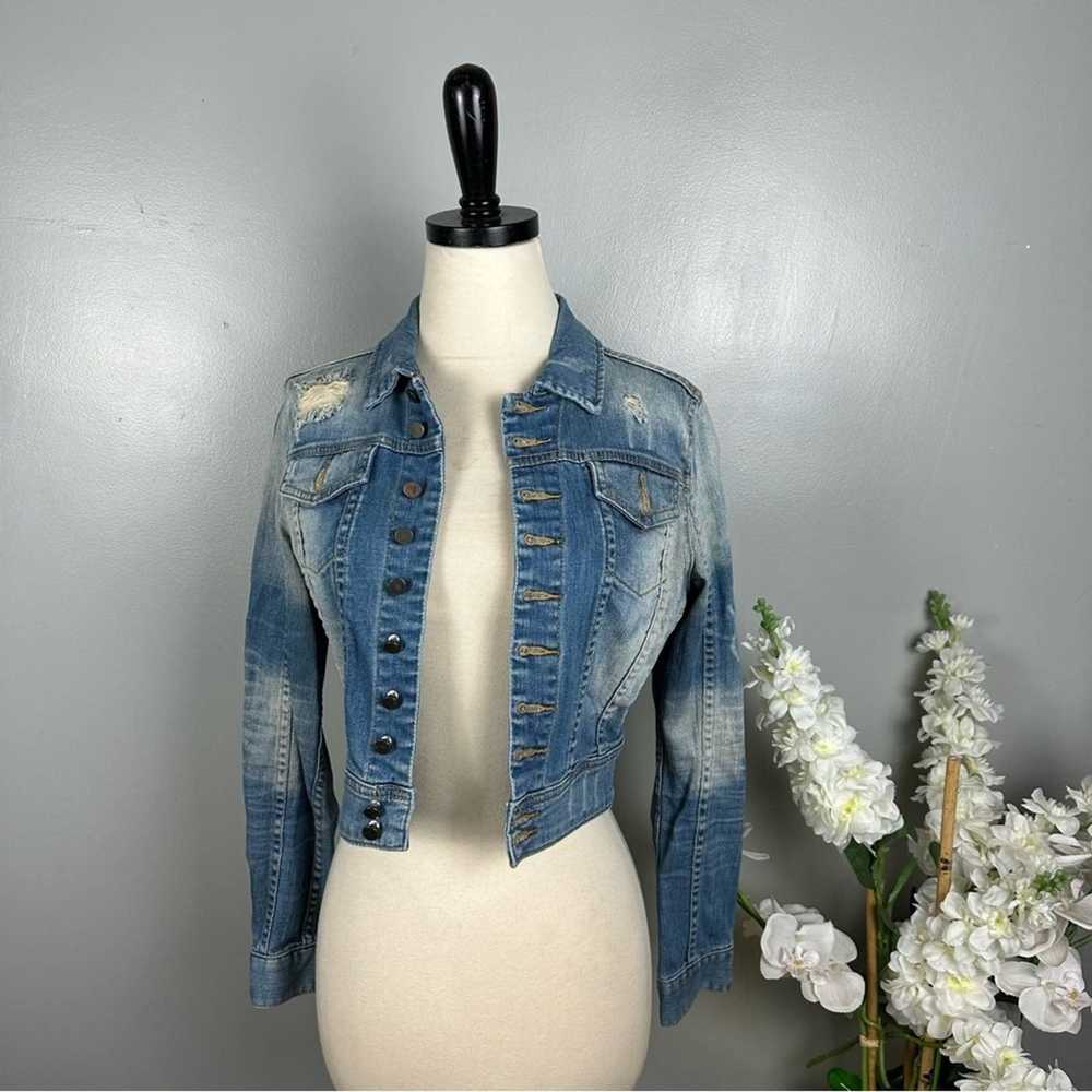 Blank Nyc Blank NNYC Distressed Cropped Denim Jac… - image 9