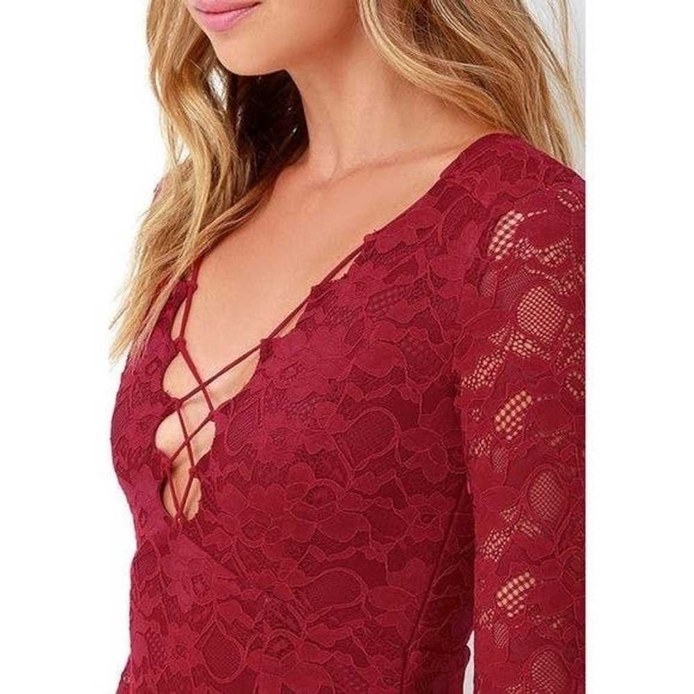 Other Lulus Entwine and Dine Wine Red Lace Dress … - image 3