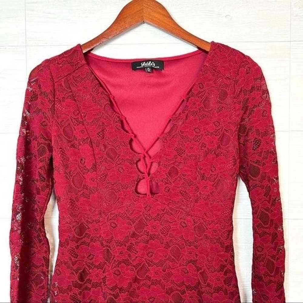 Other Lulus Entwine and Dine Wine Red Lace Dress … - image 7