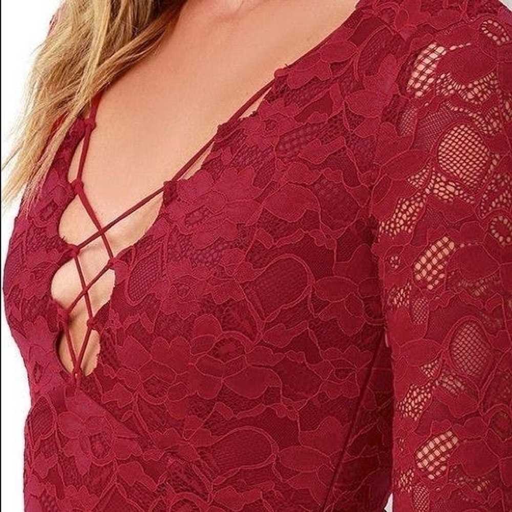 Other Lulus Entwine and Dine Wine Red Lace Dress … - image 8