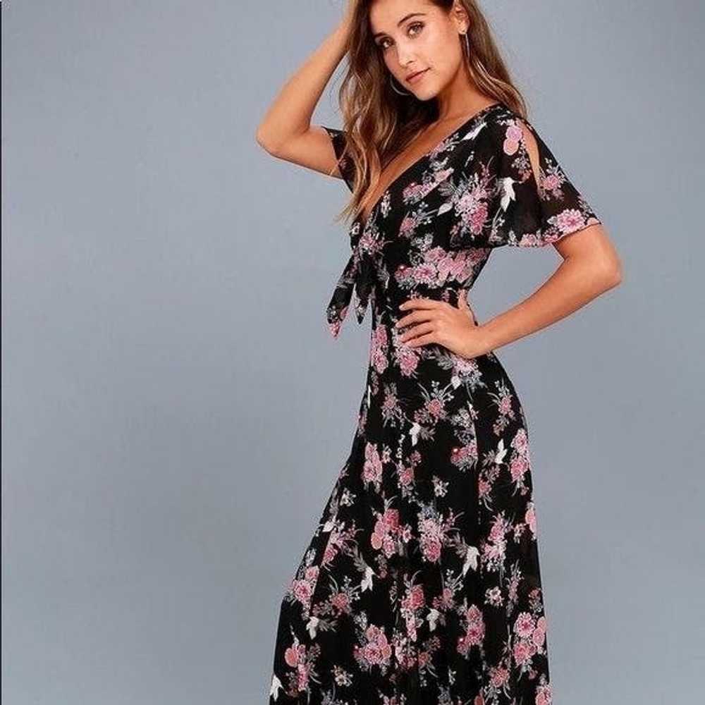 Other Lulus Wings of Love Black Floral Print Maxi… - image 11