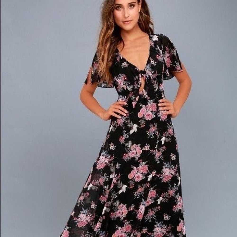 Other Lulus Wings of Love Black Floral Print Maxi… - image 12