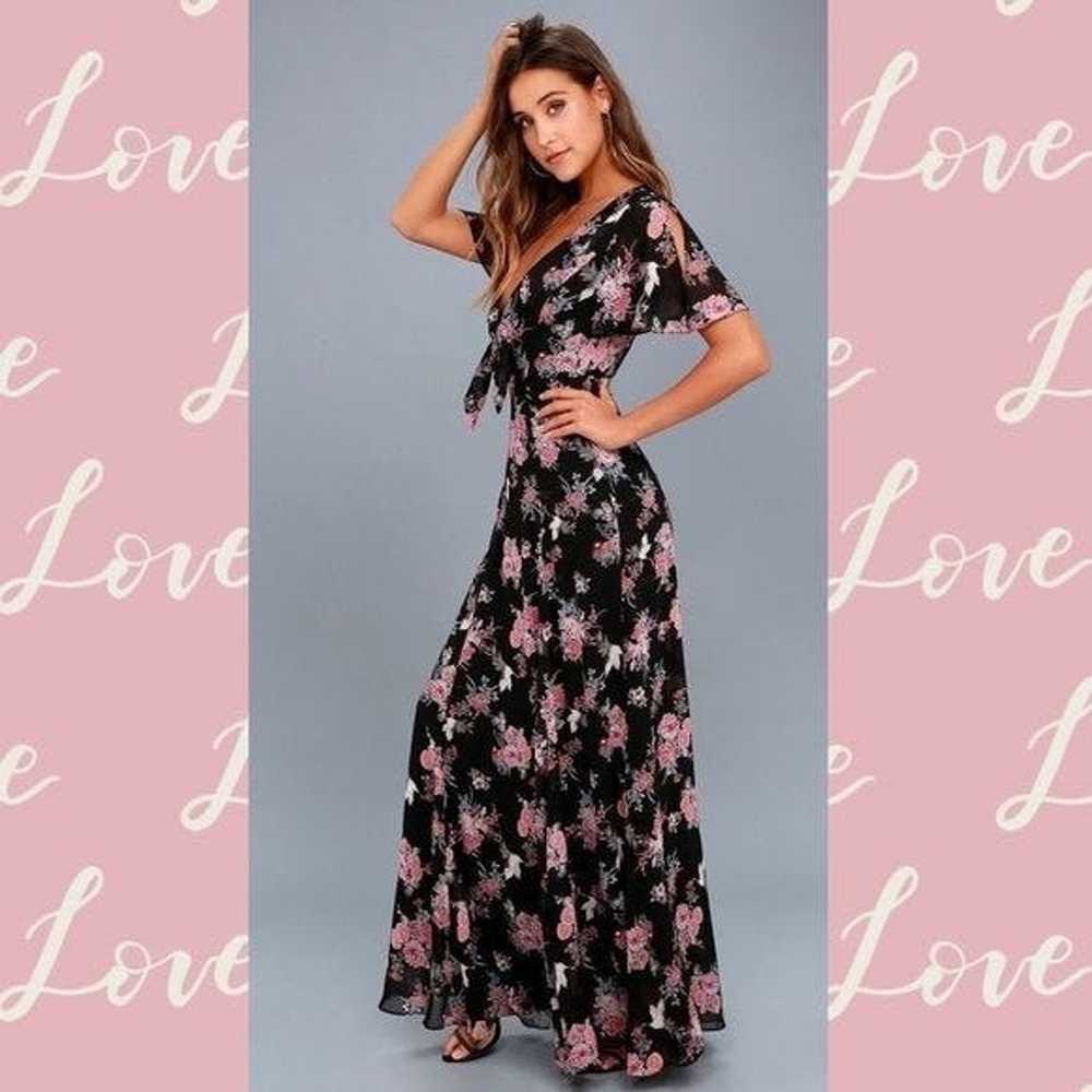 Other Lulus Wings of Love Black Floral Print Maxi… - image 2