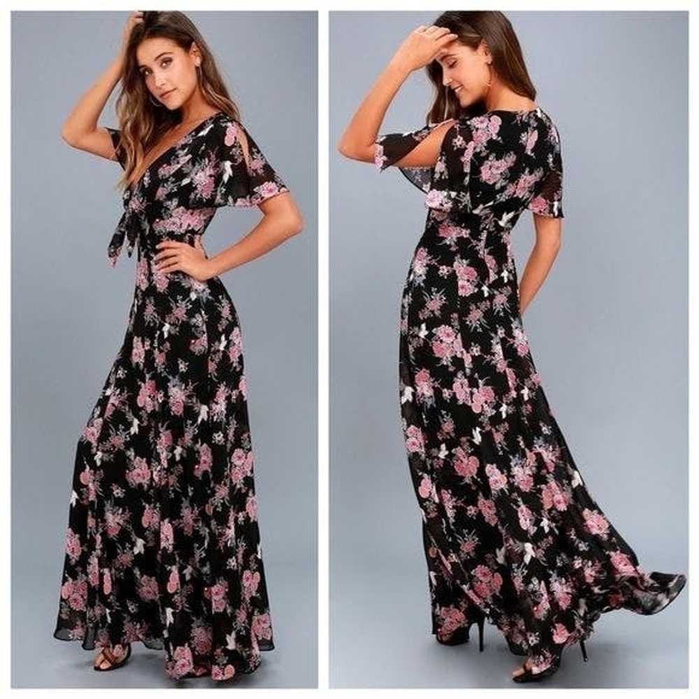 Other Lulus Wings of Love Black Floral Print Maxi… - image 3