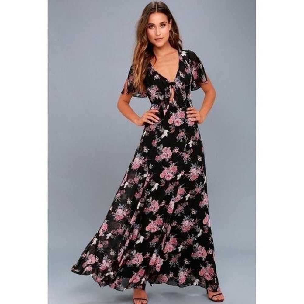 Other Lulus Wings of Love Black Floral Print Maxi… - image 9