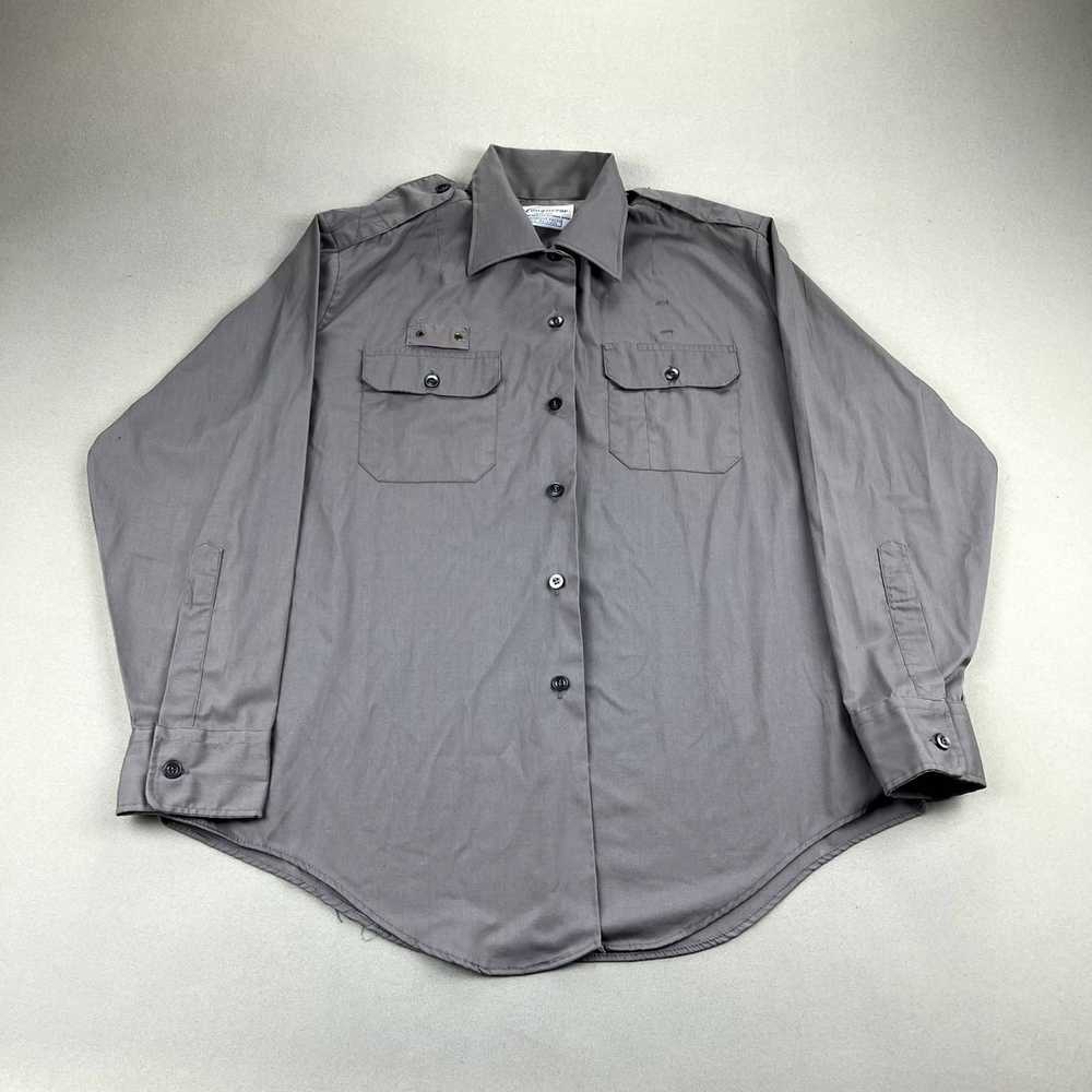 Vintage Vintage Military Uniform Shirt 42 Gray Po… - image 1