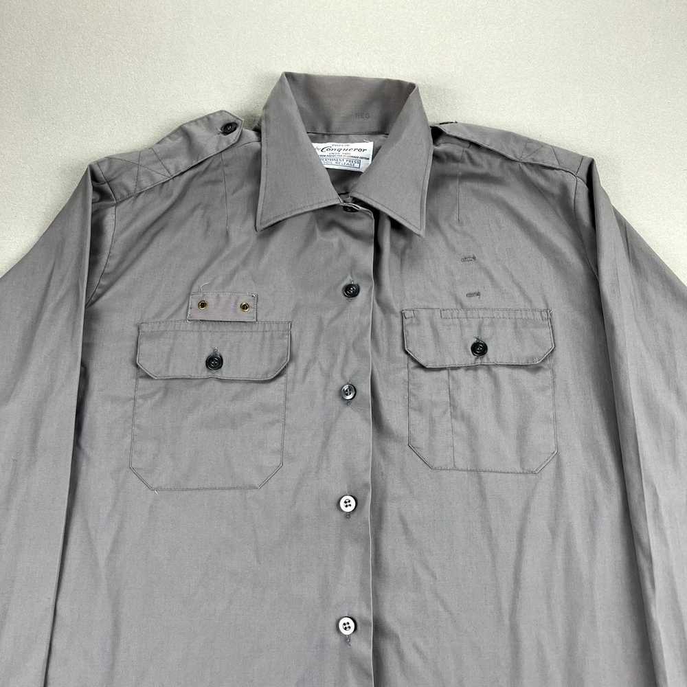 Vintage Vintage Military Uniform Shirt 42 Gray Po… - image 2