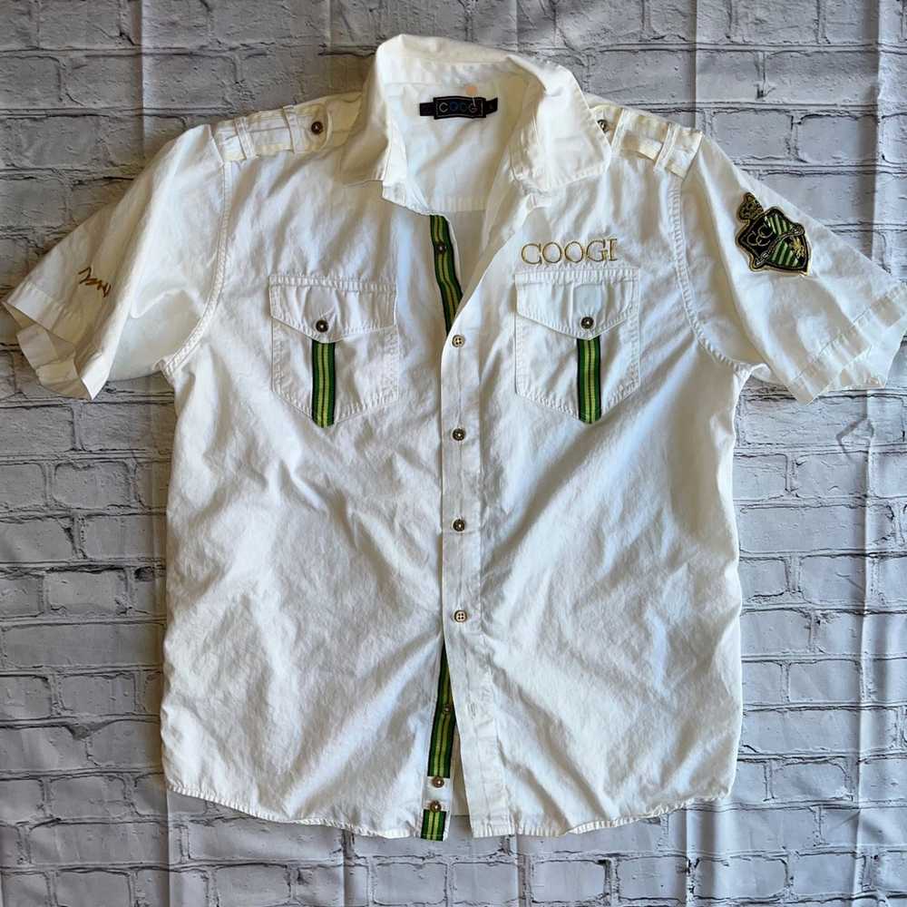 Coogi Coogi Large Mens Button Down Shirt White Ep… - image 1