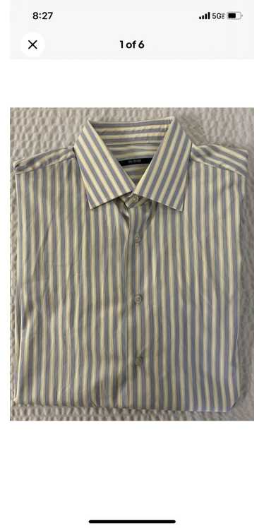 Pal Zileri Alternating Stripe Spread Collar Shirt