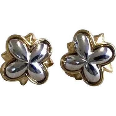 Monet Silver Tone Gold Tone Clip Earrings