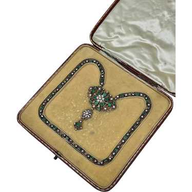 Antique Boxed Austro Hungarian Enamel, Emerald Pas