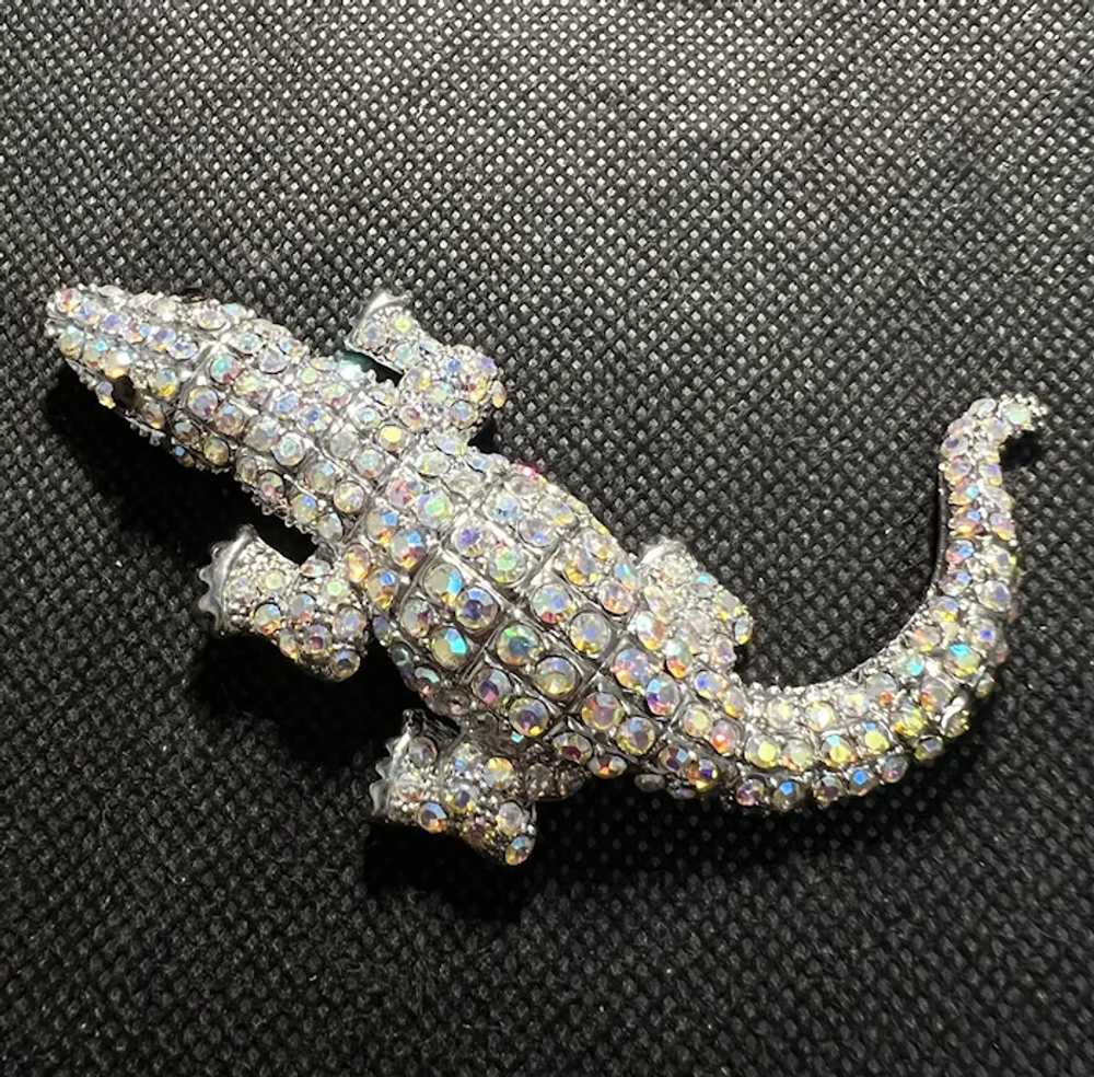 Gorgeous Vintage Shinning Gecko Brooch - image 2