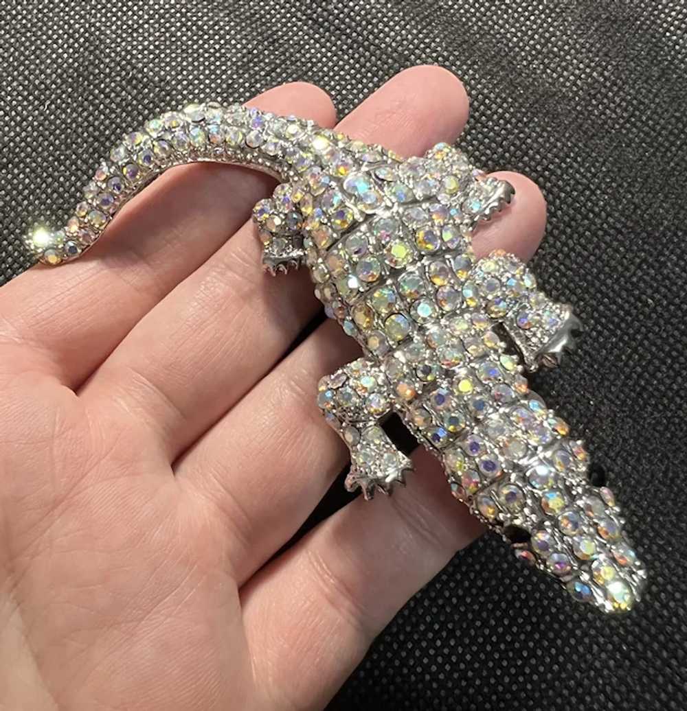 Gorgeous Vintage Shinning Gecko Brooch - image 3