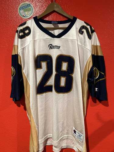 Champion Rams Jersey Marshall Faulk White Vintage 