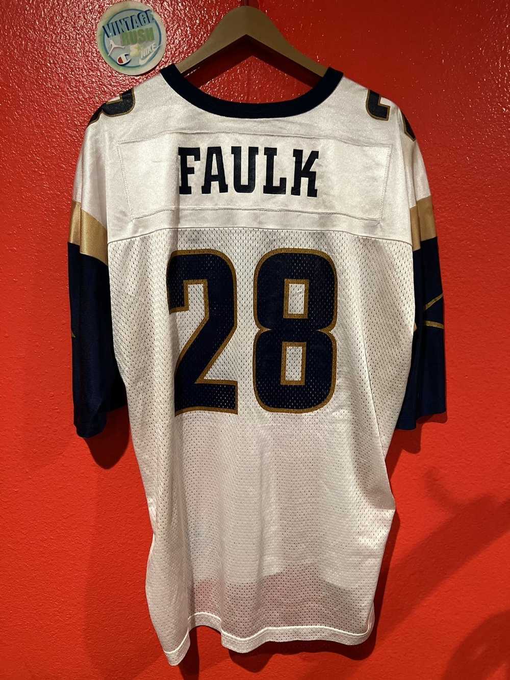 Champion Rams Jersey Marshall Faulk White Vintage… - image 1