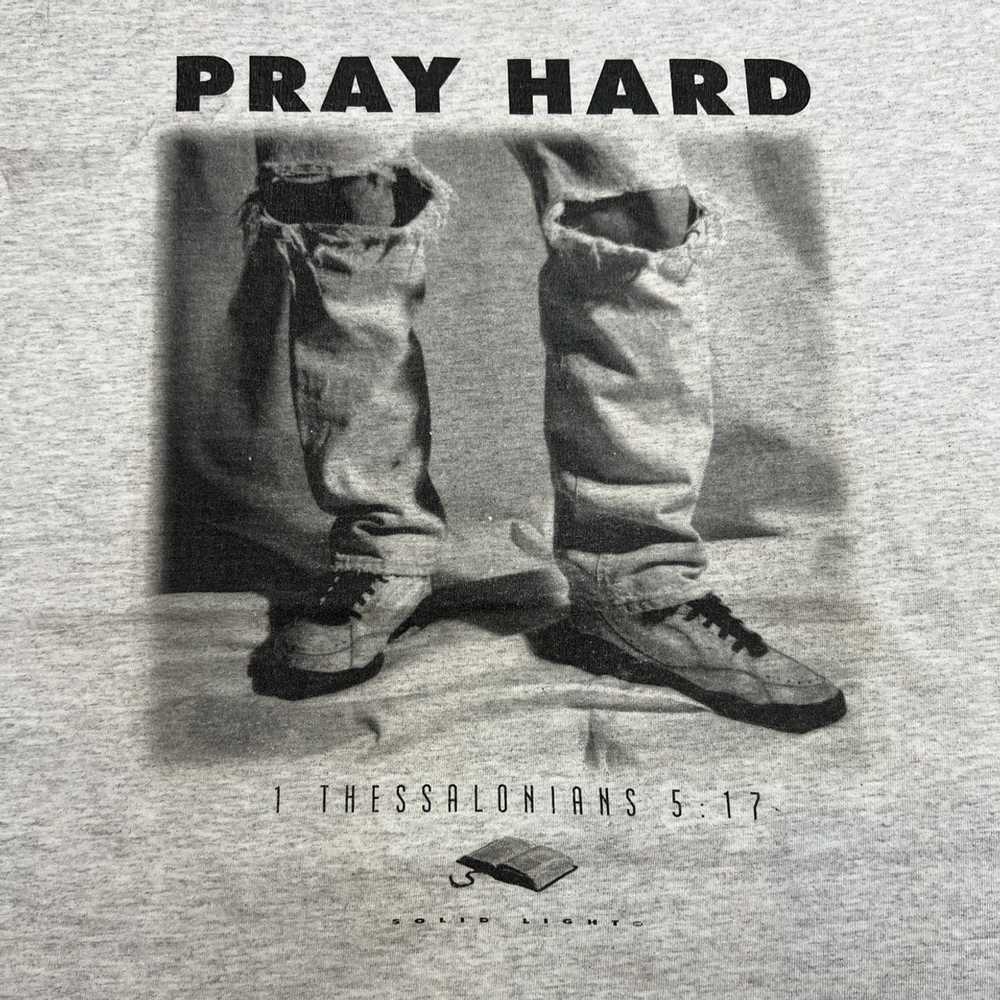 Religion × Vintage VTG 90s Pray Hard Jesus Religi… - image 2