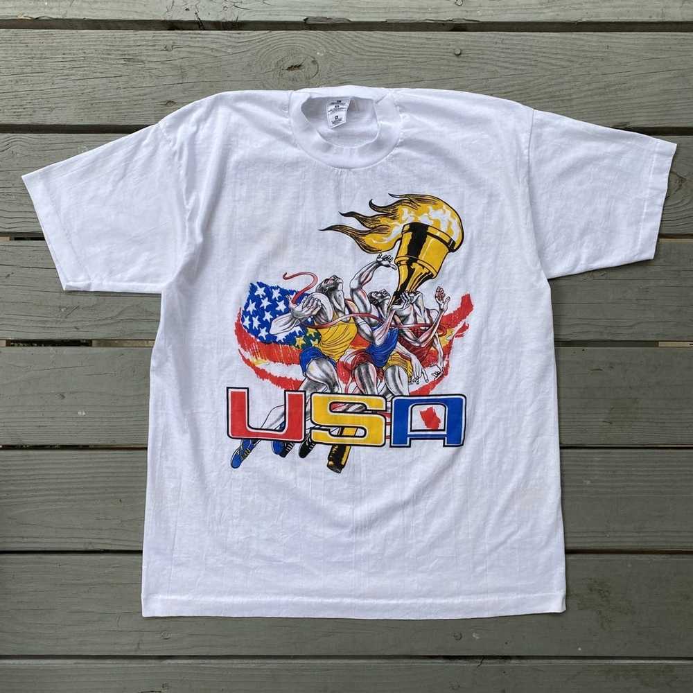 Tee Shirt × Usa Olympics × Vintage 1996 Atlanta O… - image 1