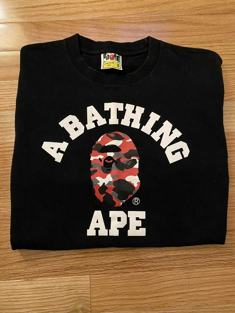 Bape Bape College Tee Red - image 1