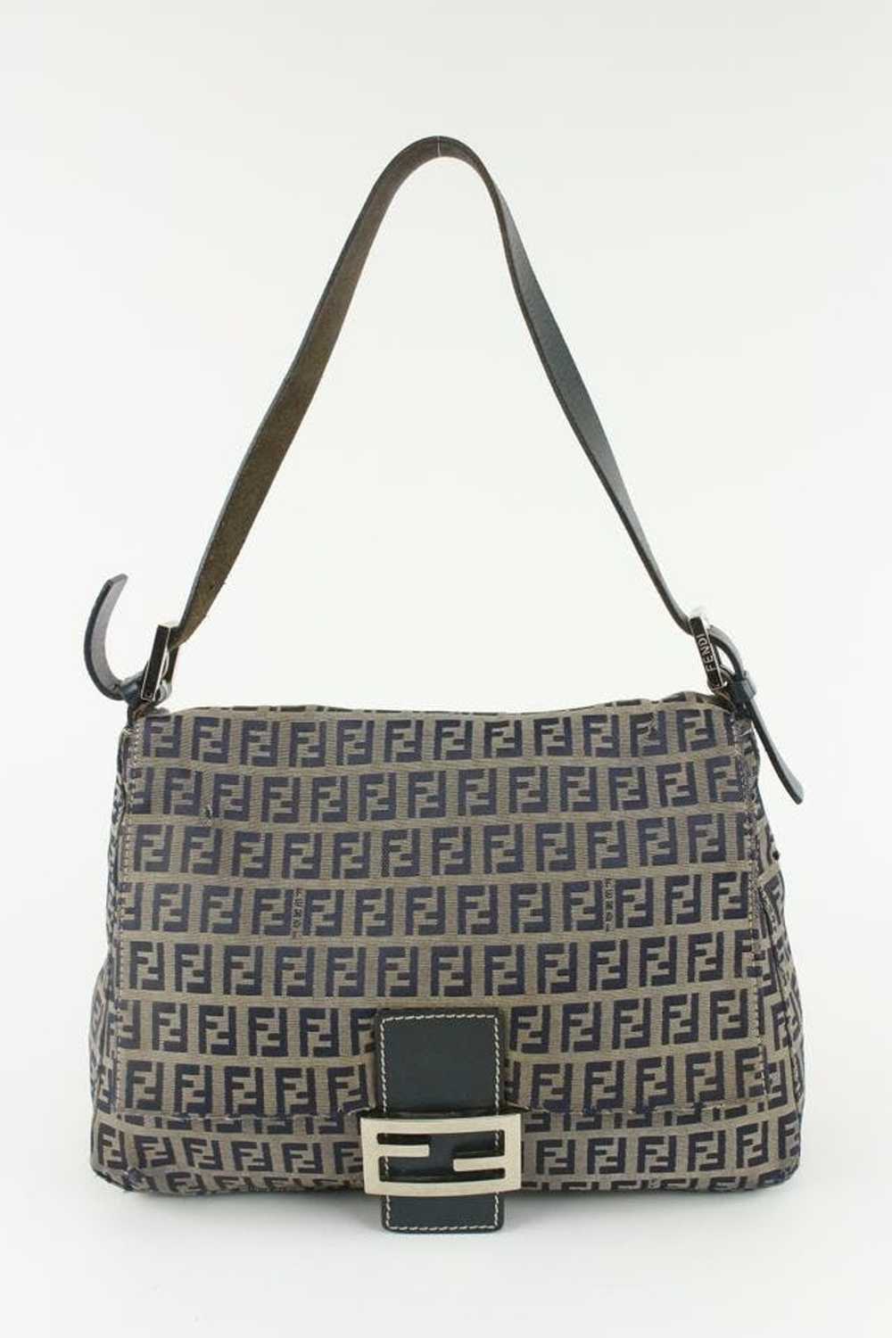 Fendi Fendi Mini Zucca Navy Blue Zucchino Canvas … - image 1