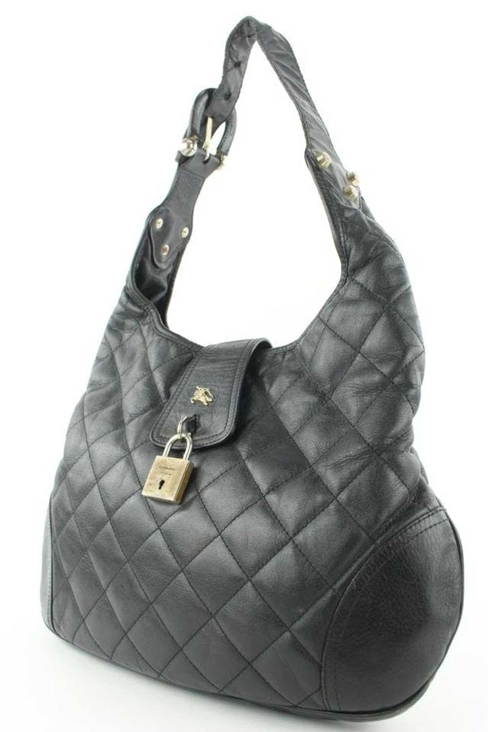 Burberry Burberry Black Quilted Leather Brook Hob… - image 12