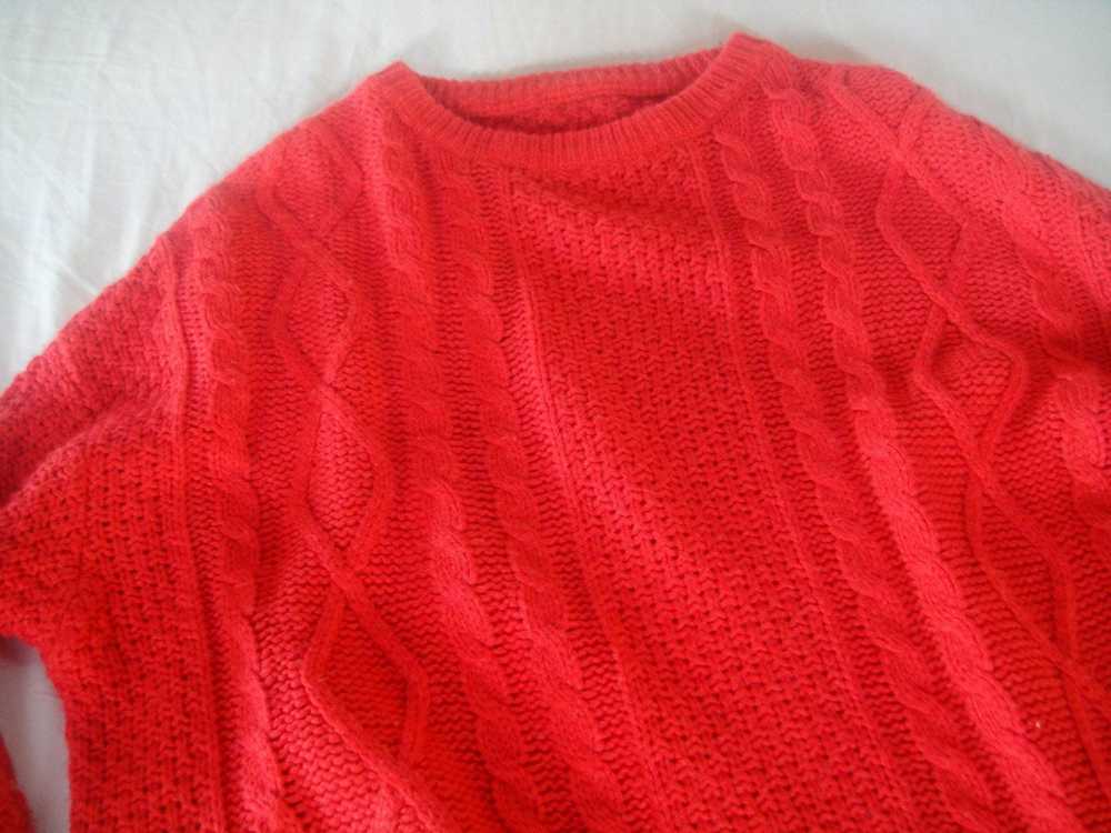 Handmade × Vintage Vintage Bright Red Knitwear Sw… - image 2