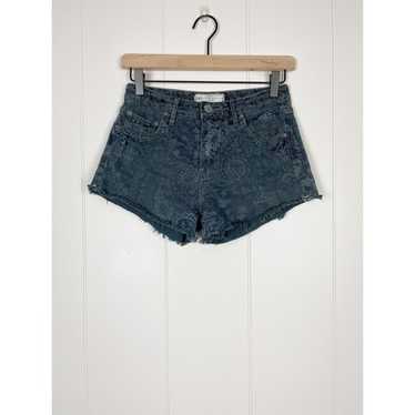 【ANGLAN】Side Paisley Denim Half Shorts Paisley Denim Shorts