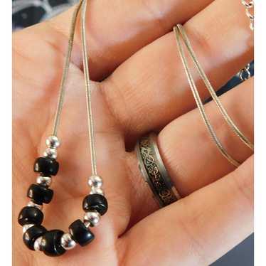 Other Black And Silver Minimalist Beaded Necklace - image 1