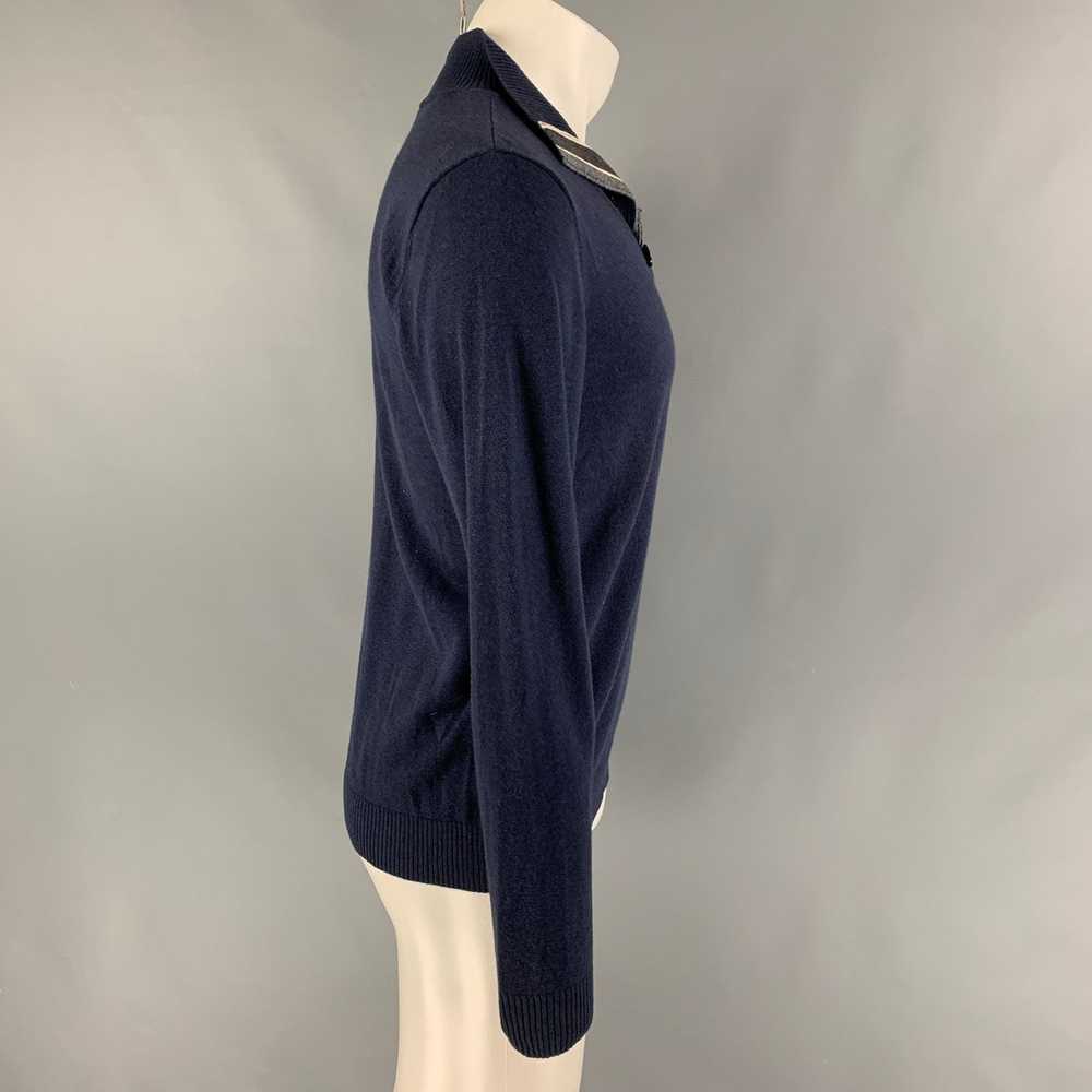 Armani Collezioni Blue Wool Blend VNeck Pullover - image 2