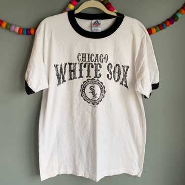 VINTAGE MAJESTIC CHICAGO WHITE SOX #14 KONERKO WHITE WITH RED PINSTRIPE  JERSEY